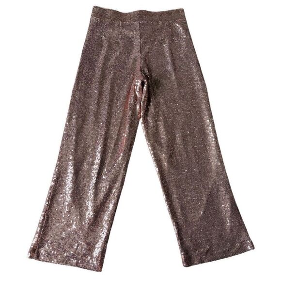 Torrid Pull-On Wide Leg Sequin High-Rise Pants size 00R US M 10 Champagne Beige - Picture 4 of 9